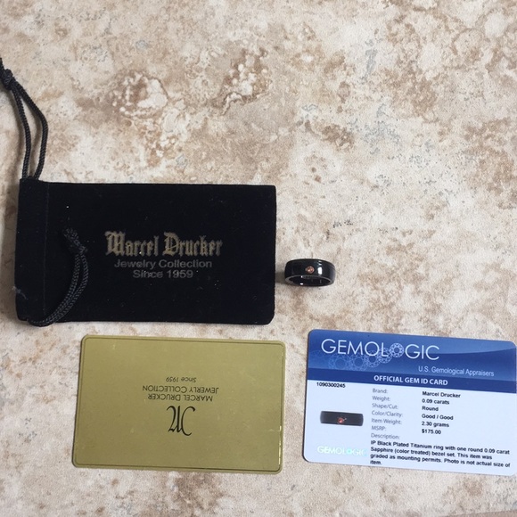 Marcel drucker Black plated titanium ring 6 - Picture 2 of 2